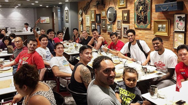 Chris bonds with his teammates after practice. Photo courtesy of Chris Tiu 