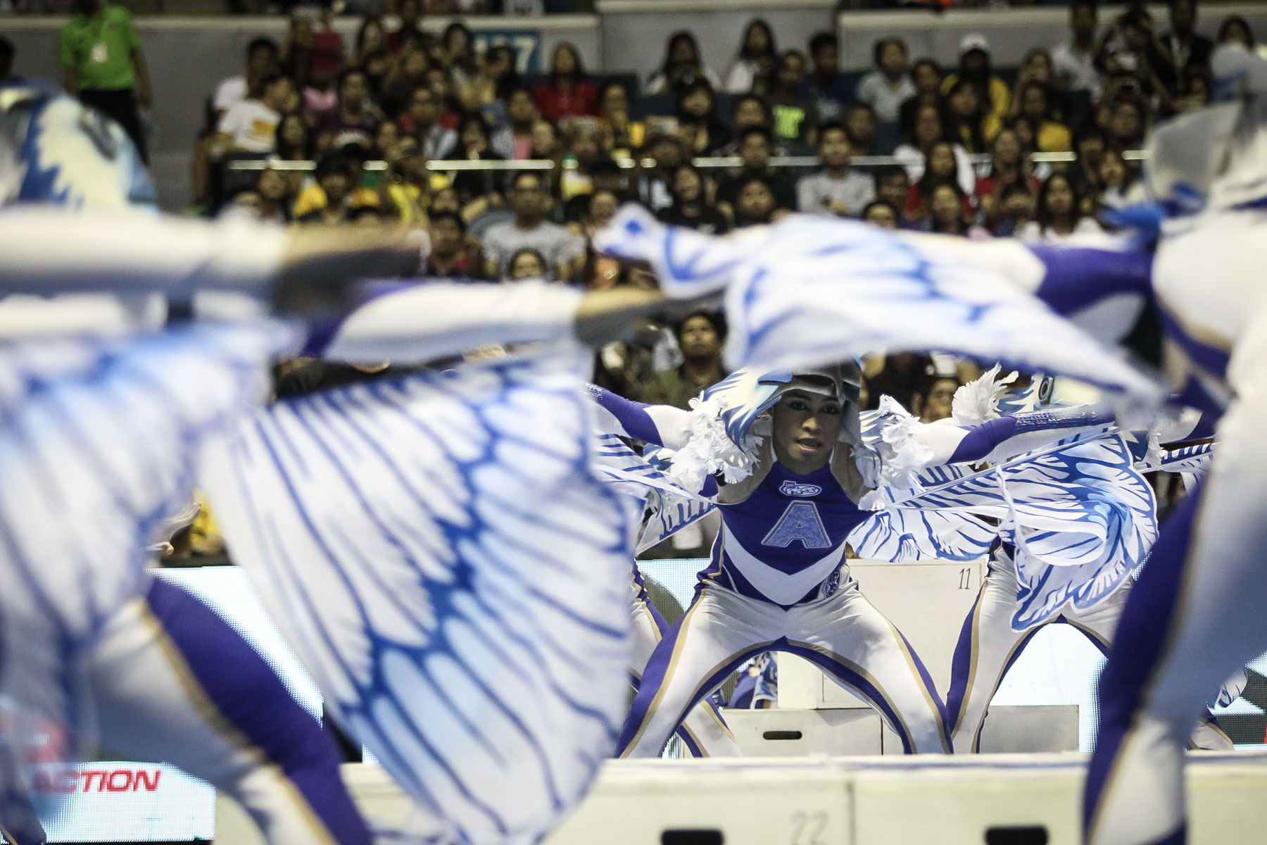 FLY, EAGLE, FLY. Ateneo brings out the props for its showing. Photo by Josh Albelda/Rappler 