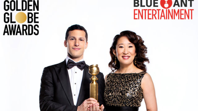 GOLDEN GLOBES 2019. Sandra Oh and Adam Samberg will host this year's awards in Los Angeles. Photo courtesy of Blue Ant Entertainment   