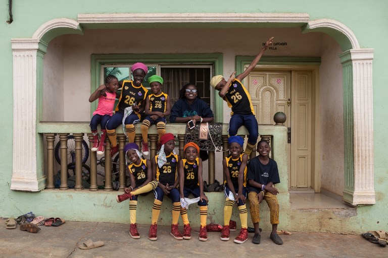 STREET KIDS. The Dream Catchers dance group pose in the backyard of their house in Ikorudu, a poor suburb on the outskirts of Lagos, Nigeria. Photo by Florian Plaucher/AFP  