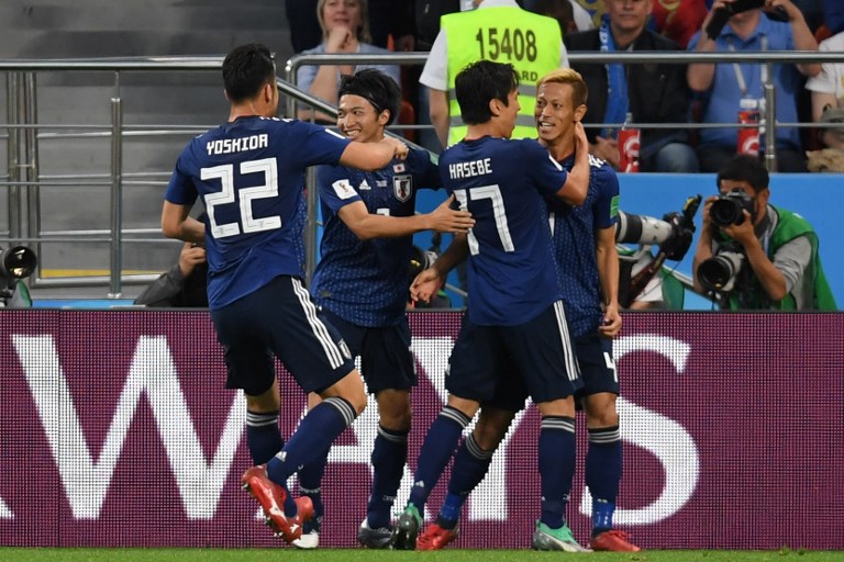 SURPRISE. Japan has silenced skeptics with its play in the World Cup. Photo by Jorge Guerrero/AFP  
