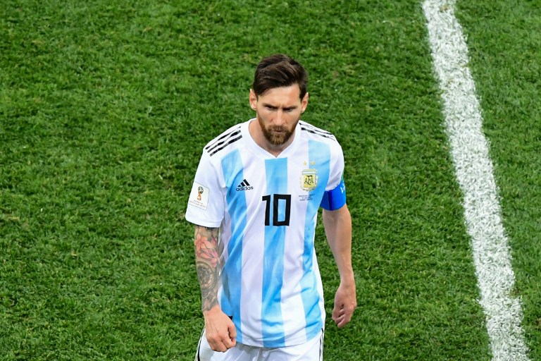 FINDING HIS MARK. Lionel Messi is still seeking for his first 2018 World Cup goal. Photo by Martin Bernetti/AFP  