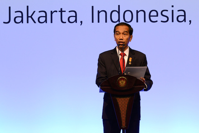 Indonesian President Joko Widodo at the opening day of the 60th Asian African Conference Commemoration in Jakarta on April 22, 2015. File photo by Panca Syurkani/aacc/Rappler  