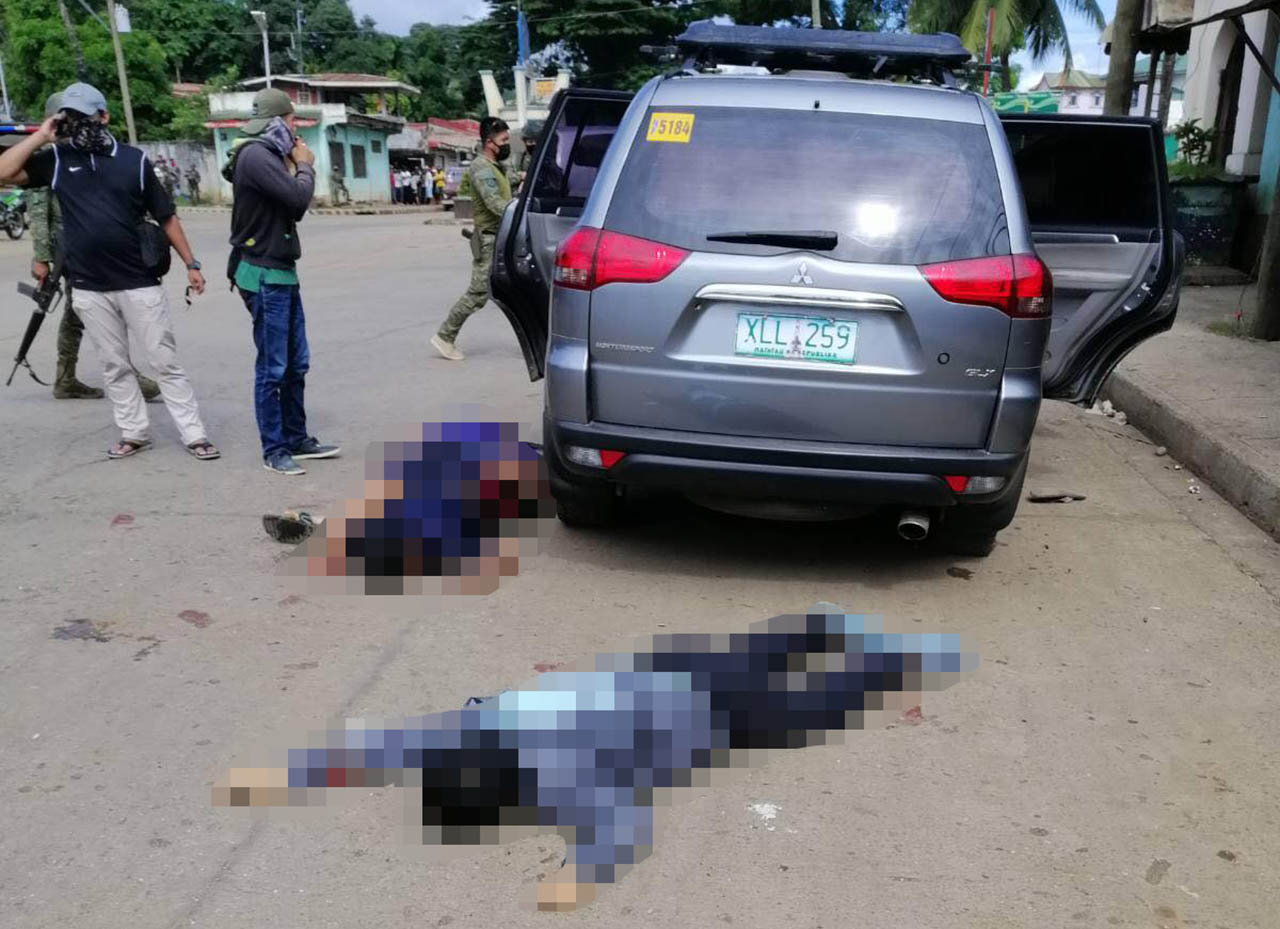 SHOOTING. The crime scene in Jolo, Sulu, after police shot dead 4 Army soldiers on June 29, 2020. Photo from the Philippine Army 