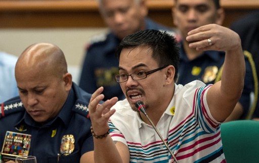 TESTIMONY. Kerwin Espinosa narrates who he got into the drug trade before the the Senate committees on public order and dangerous drugs, and on justice and human rights on November 23, 2016. Photo by Noel Celis/AFP 