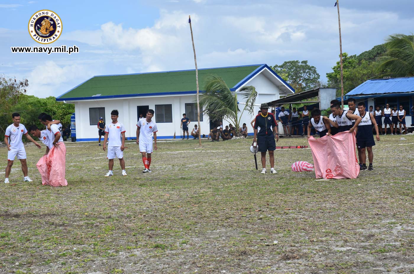 COMPETITION. The sack race event. Photo courtesy of Philippine Navy  