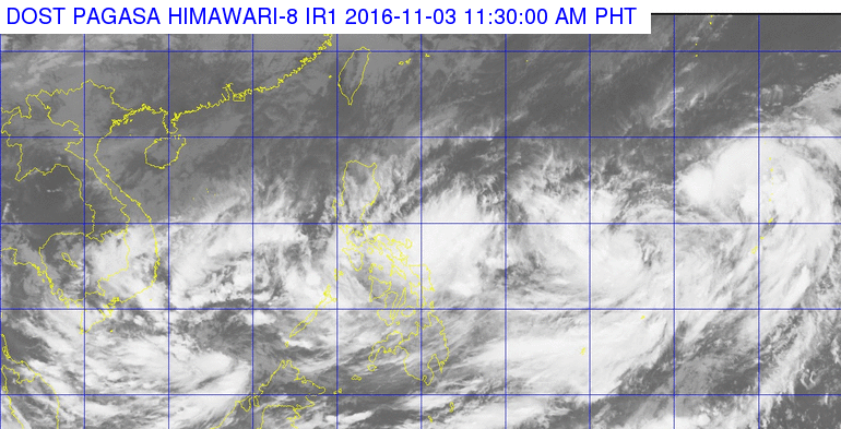 Satellite image as of November 3, 11:30 am. Image courtesy of PAGASA  