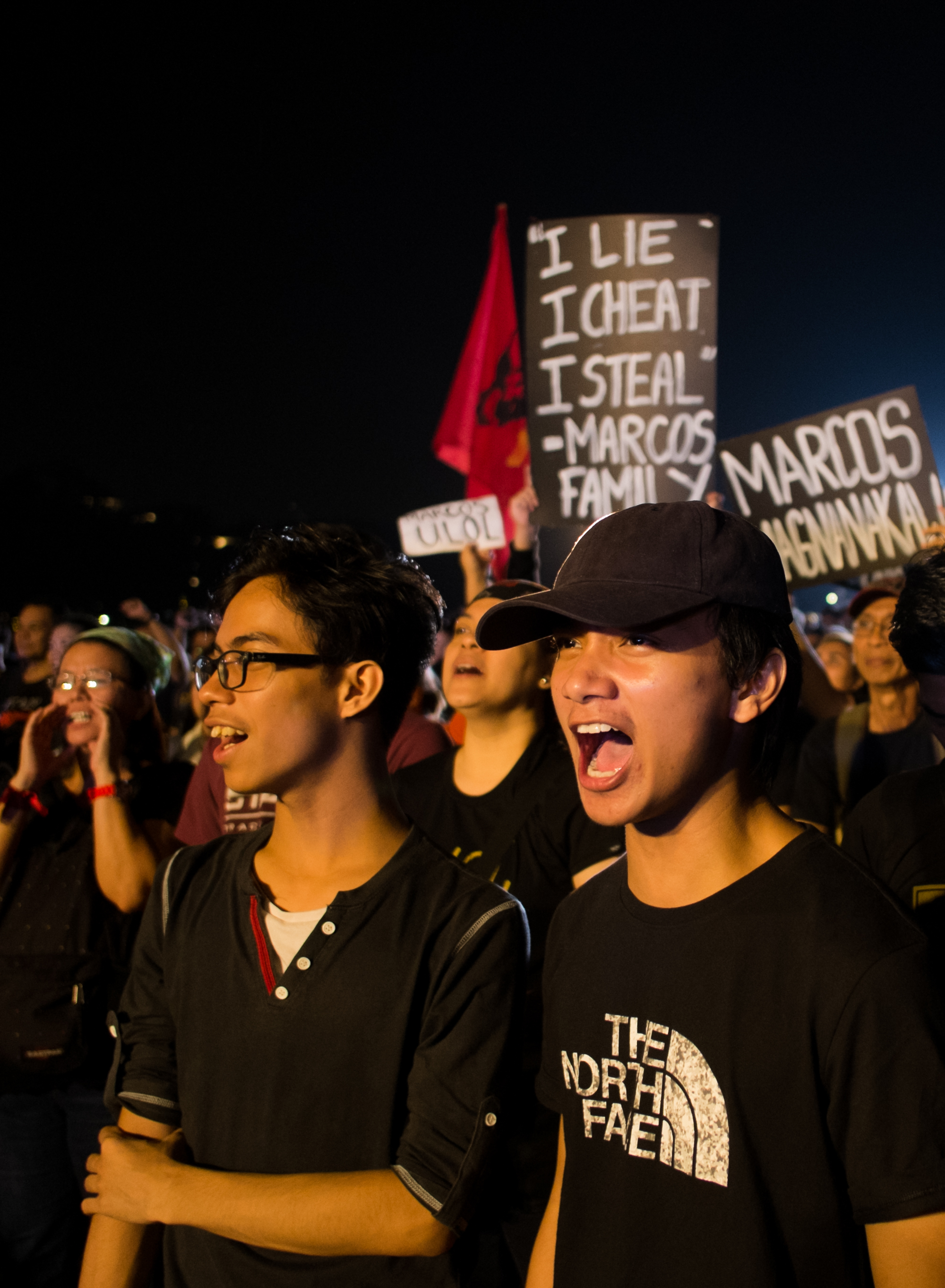HISTORY LESSONS. Students and their version of history – in protest placards. Photo by Melvyn Calderon 