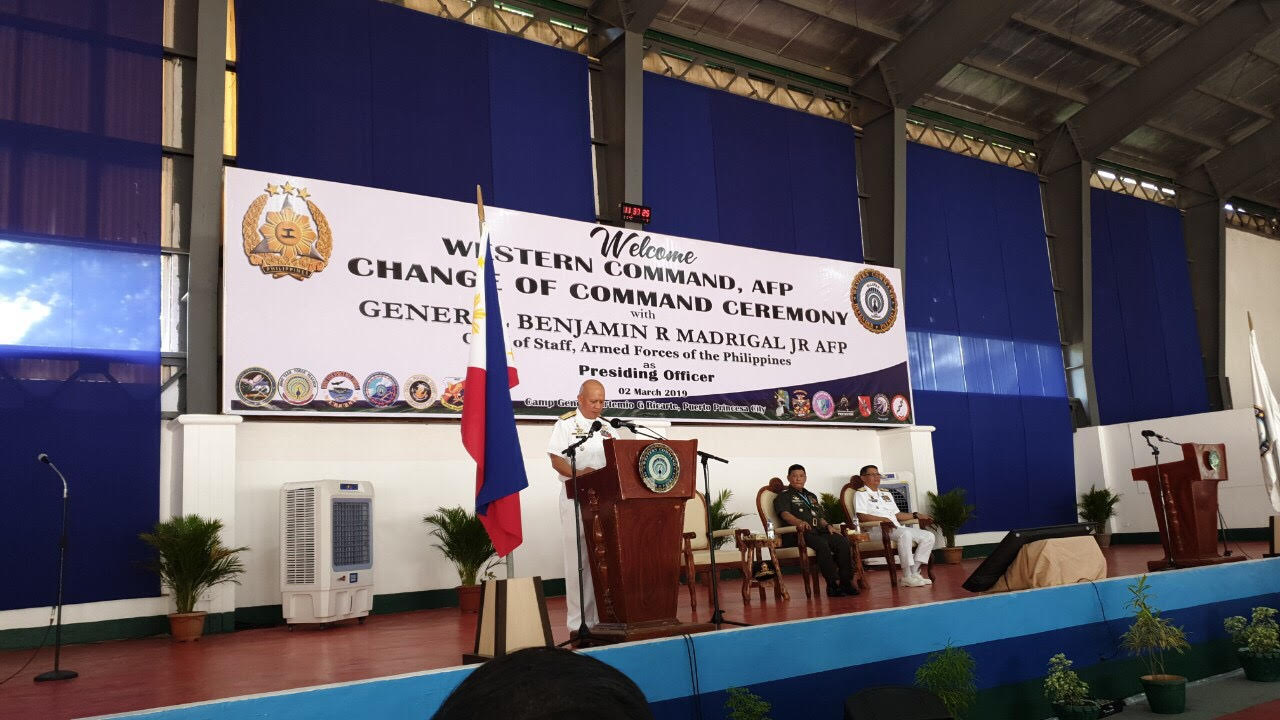 CHANGE OF COMMAND. Rear Admiral Rene Medina assumes as commander of Western Command on March 2, 2019. Sourced photo
 