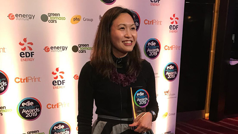 HISTORIC WIN. Janice Lao is the first Filipino and Asian to win the prestigious edie Award for Sustainability Leader of the Year. Contributed photo 