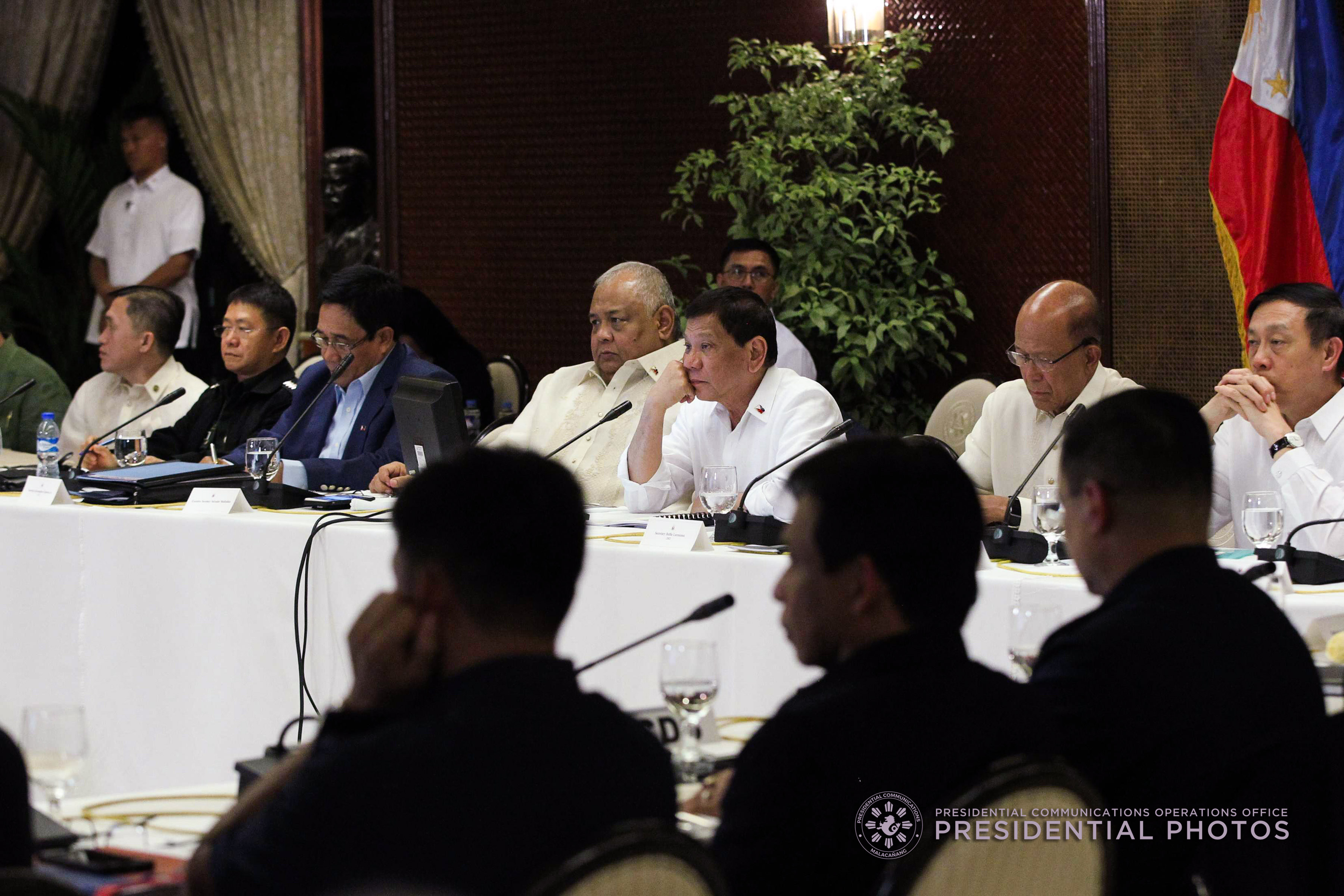 CONSENSUS SOUGHT. President Rodrigo Duterte will meet with Mindanao and Luzon officials to hear their security concerns, and according to DILG Secretary Eduardo Año, will ask for their opinion on extending martial law. Malacañang file photo 
