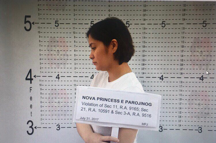 ARRESTED. Ozamiz City vice mayor Nova Princess Parojinog pose for a mugshot before her detention on August 1, 2017 at the Philippine National Police Custodial Center after allegedly keeping firearms and illegal drugs. PNP photo
   