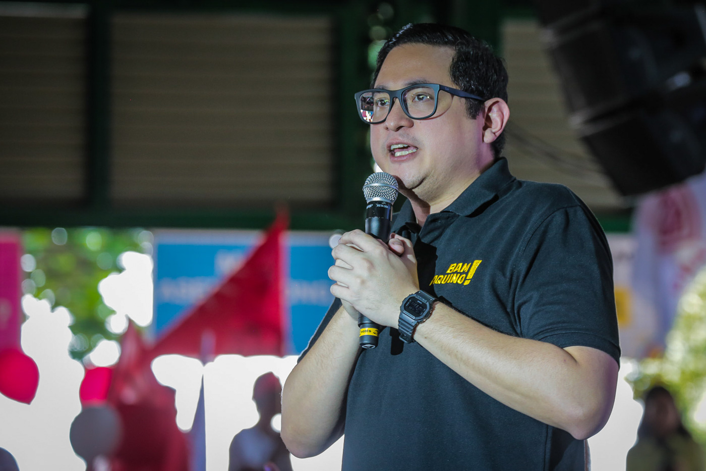 OPPOSITION SENATOR. Reelectionist Senator Bam Aquino addresses supporters at the launch of the Oposisyon Koalisyon senatorial candidates on October 24, 2018. Photo by Jire Carreon/Rappler 