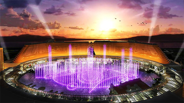 MAKING AN IMPRESSION. A rendering of Tiger Resort's planned casino, with a dancing fountain as centerpiece. It is set to open in December 2016. Image courtesy of Tigers Resorts