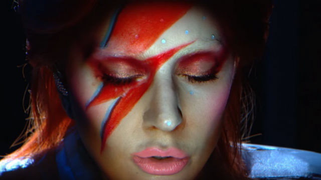 LADY GAGA. The singer paid tribute to the late David Bowie during the 2016 Grammy Awards.  Screengrab from YouTube/The GRAMMYs  