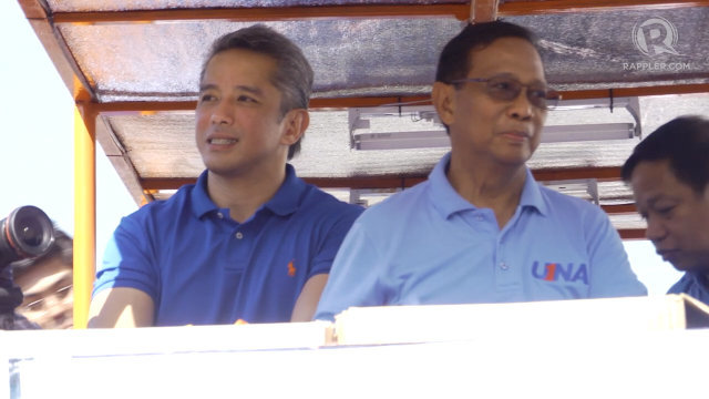 SPOKESMAN NO MORE. Cavite Governor Jonvic Remulla, his brother confirms, is staying away from the presidential campaign of Vice President Jejomar Binay, shown in this file photo during a motorcade in Cavite in February 2016. Rappler photo 