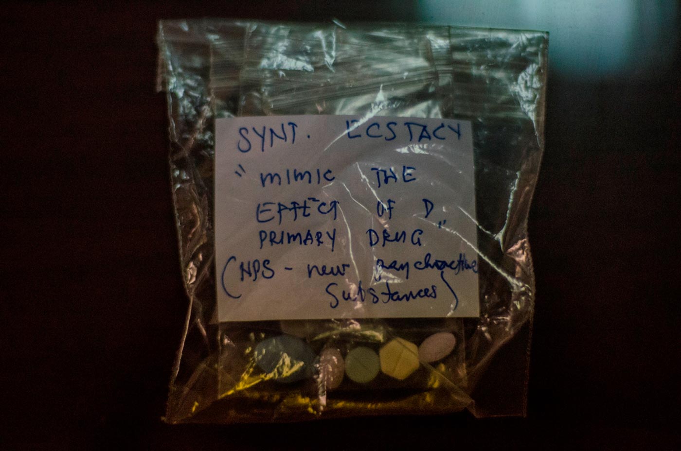 ALTERNATIVES. Some samples of synthetic ecstasy, which mimic the effect of the primary illegal drug. Photo by Rob Reyes/Rappler 