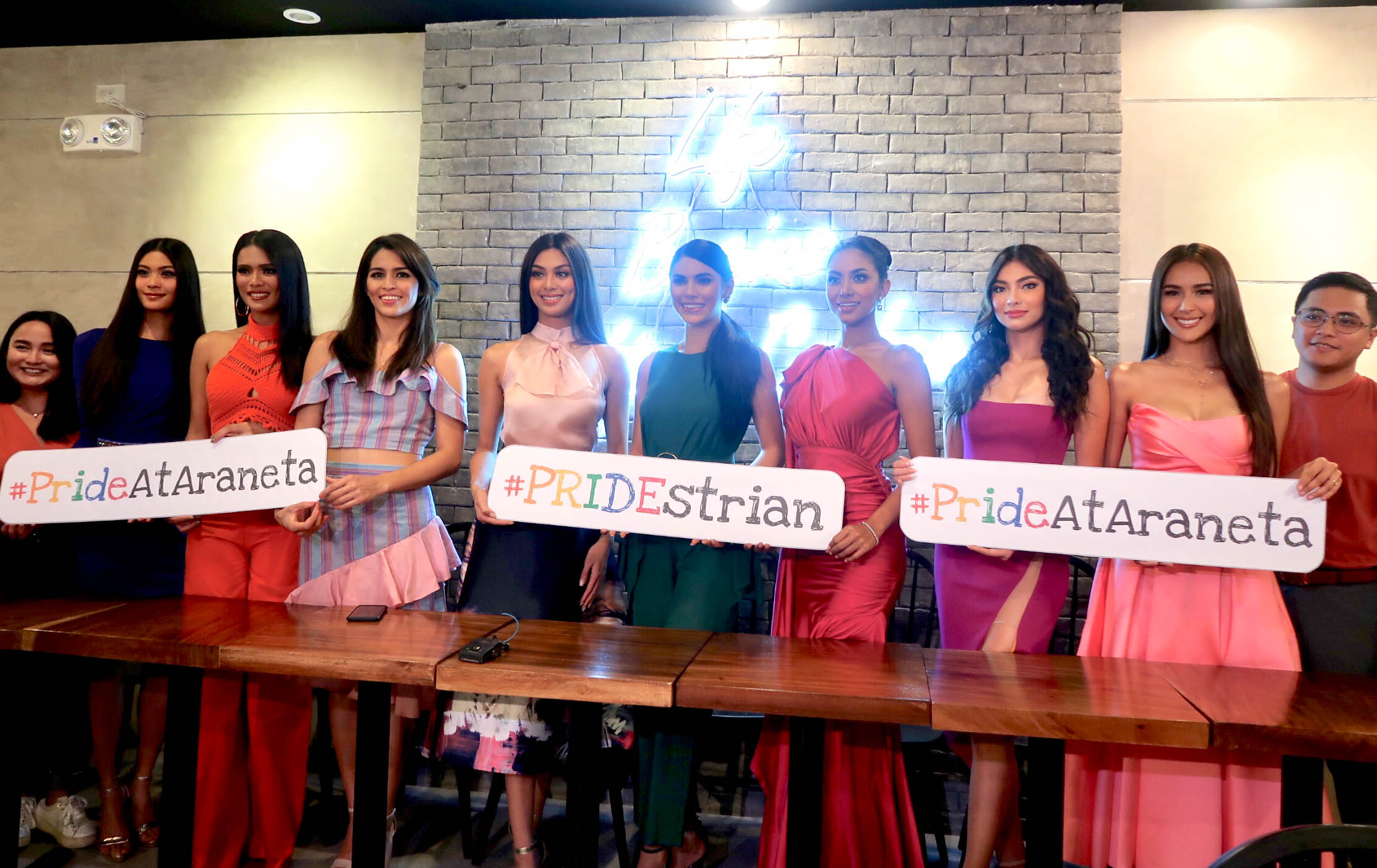 SUPPORT. The Bb Pilipinas queens during the press conference to show support for Pride Month. 