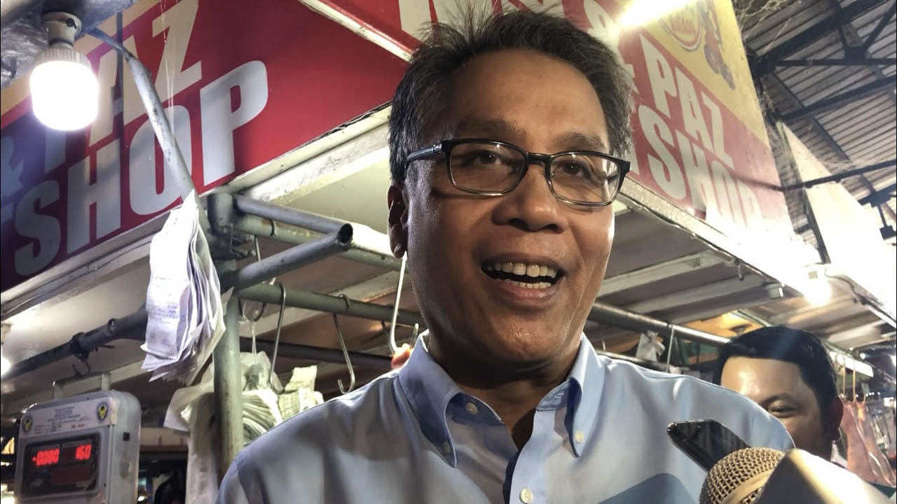 NEW DAD. Senatorial candidate Mar Roxas talks to the media about being a new father on the sidelines of a market visit in Mabalacat, Pampanga, on February 27, 2019. Photo by Mara Cepeda / Rappler  