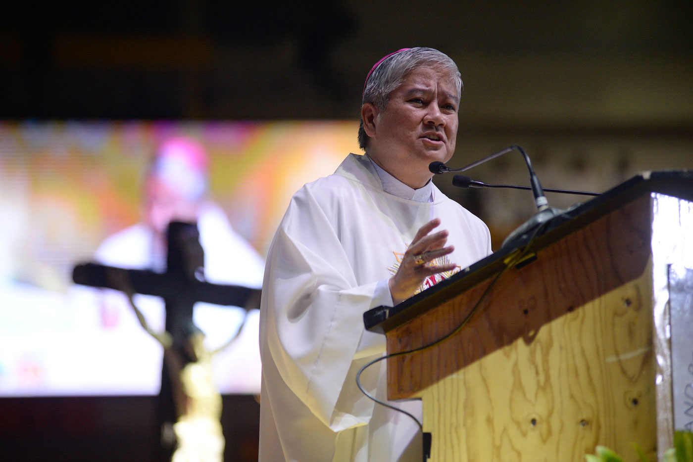 CBCP STATEMENT. On behalf of the Philippines' Catholic bishops, CBCP president Archbishop Socrates Villegas calls for a stop to the 'systemic murders' of the children and the poor. File photo by Maria Tan/Rappler   