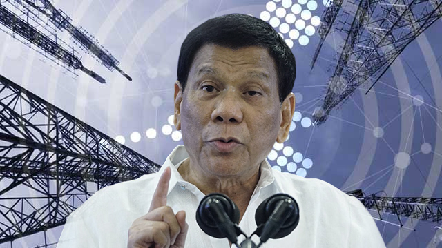 BRING IN A THIRD TELCO. The Duterte administration says a third telco  would boost internet speed in the country. Photo of President Rodrigo Duterte photo from Malacañang   