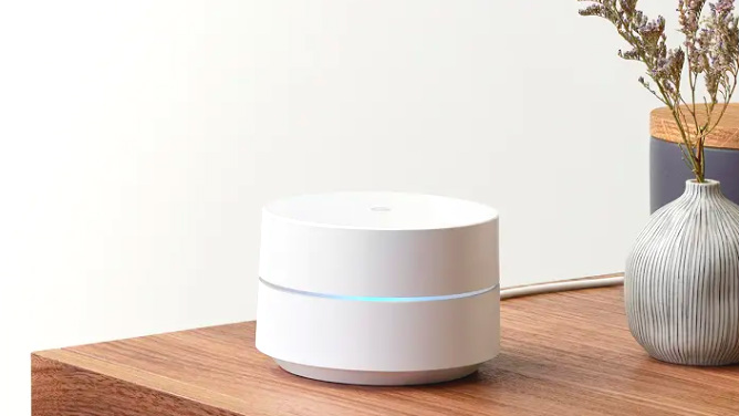 MODERN DECOR. Google's mesh wifi device is chic and is designed to blend in with furniture. All photos from Google 