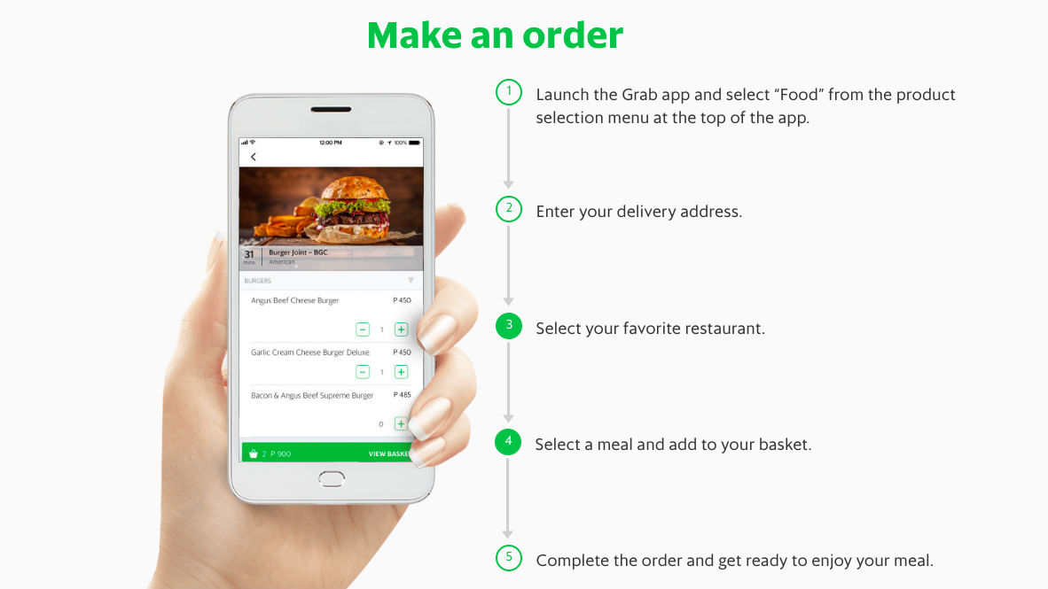 GRABFOOD. Grab launches its food delivery service. Screenshot from Grab 