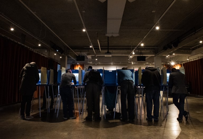 US VOTES. Voters fill out their ballots at Minneapolis College of Art and Design on November 6, 2018 in Minneapolis, United States. Photo by Stephen Maturen/Getty Images/AFP 