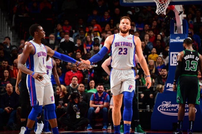 BACK AT IT. Blake Griffin and the Pistons clip the Celtics to arrest their own six-game skid. Photo from NBA 