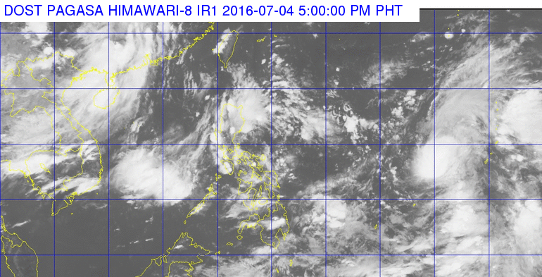 Satellite image as of July 4, 5 pm. Image courtesy of PAGASA 