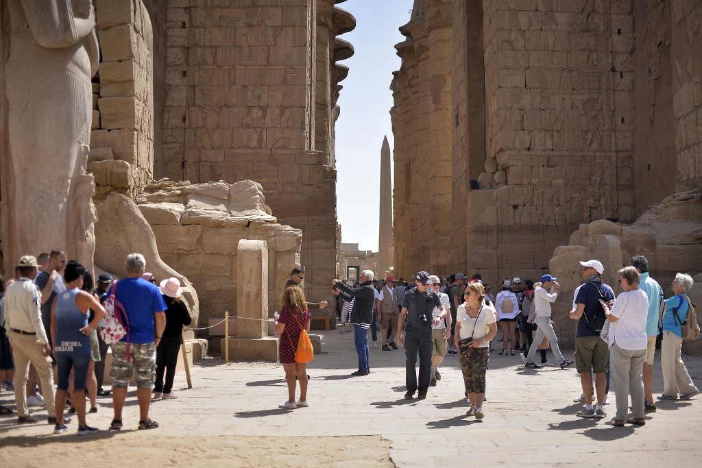 TOURISM. Foreigners visit the Karnak Temple Complex in Egypt's southern city of Luxor on March 8, 2020. Photo by AFP 