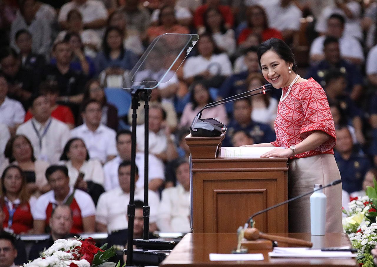 100 DAYS. Quezon City Mayor Joy Belmonte delivers her first State of the City Address on October 7, 2019. Photo by Darren Langit/Rappler 