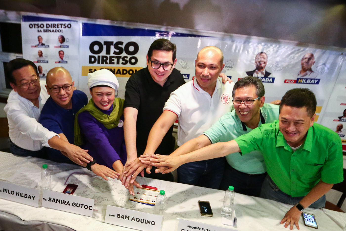 KICKOFF. Otso Diretso slate in a press conference on February 12, 2019 in Caloocan City, to kick-off their campaign for the midterm elections. Photo by Jire Carreon/Rappler 