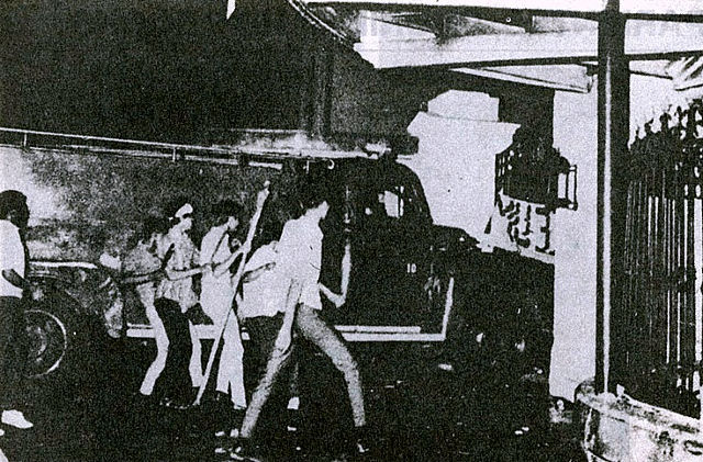 50 YEARS AGO. Student activists protest the abuses of the Marcos regime in a rally in Malacañang in January 1970. Sourced photo.  