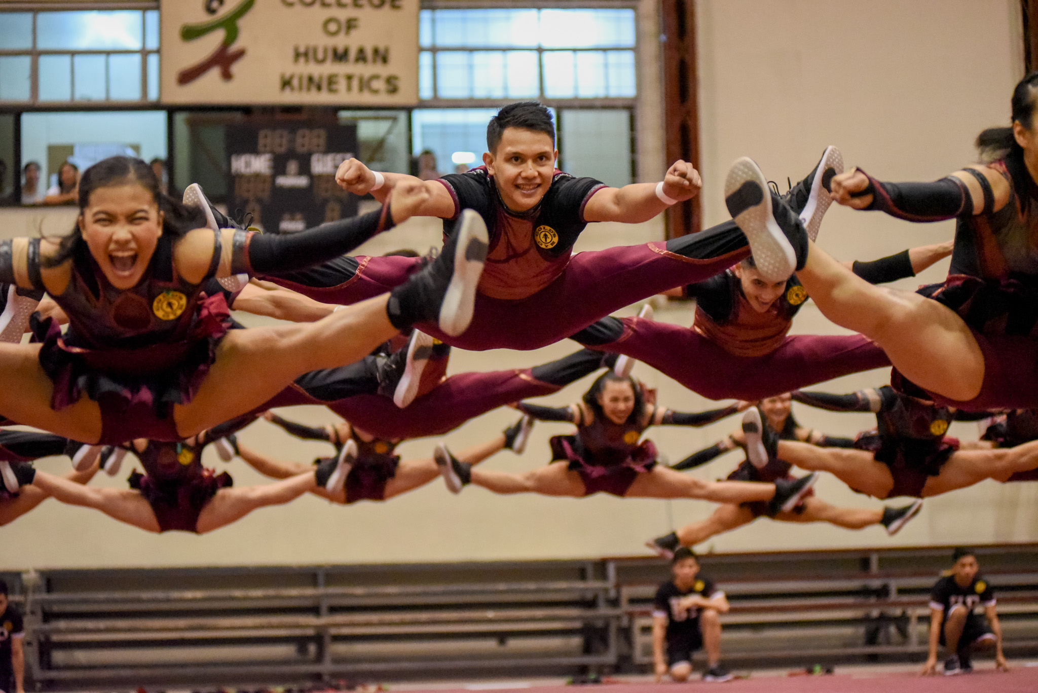 PEP IN STEP. The UP Pep Squad performs their routine in front of hundreds of students and alumni. The University of the Philippines Pep Squad has withdrawn from the 2016 UAAP Cheerdance Competition due to unresolved disagreements. Photo by Martin San Diego/Rappler   