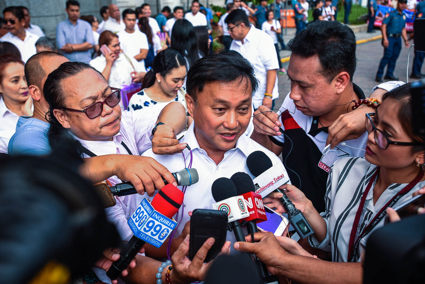 2019 PLANS. Presidential political adviser Francis Tolentino speaks to media upon his arrival at Comelec office in Manila to file his certificate of candidacy for senator on October 17,2018. Photo by Jire Carreon/Rappler 