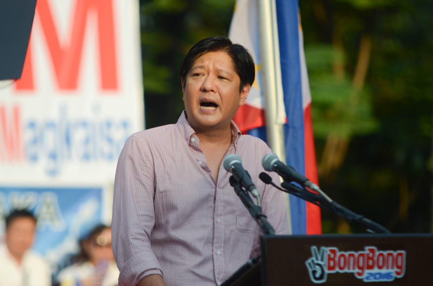 NEW REVOLUTION.' Senator Ferdinand 'Bongbong' Marcos Jr launches his vice presidential bid on October 10, 2015.   