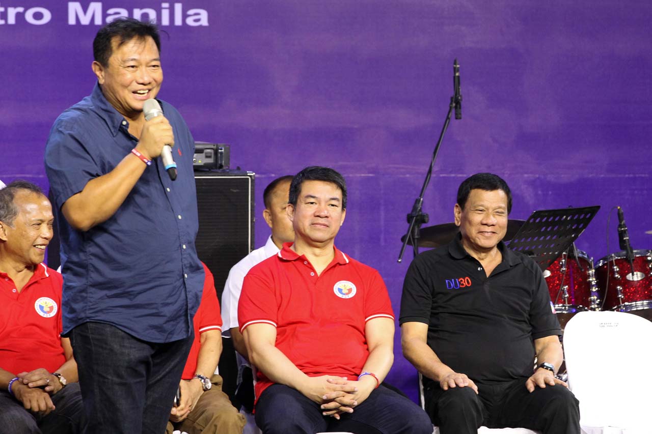 RULING PARTY. Highest elected officials of the Partido Demokratiko Pilipino-Lakas ng Bayan during the ruling party's 35th anniversary celebration on March 12, 2017. Malacañang file photo 
