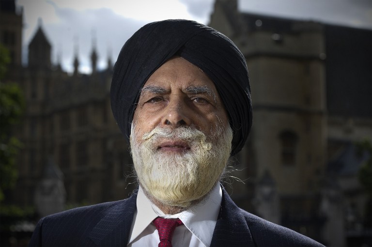 Dr Indarjit Singh, Britain's first turbaned Sikh to sit in the House of Lords, calls for the UAE government to give OFW Jennifer Dalquez 'due clemency.' File Photo by Carl Court/AFP  