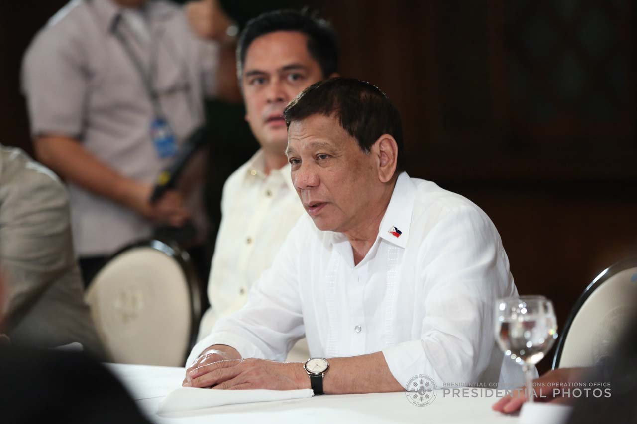 QUESTIONING RAPPLER. President Rodrigo Duterte falsely claims that the CIA funds Rappler. Malacañang file photo  
