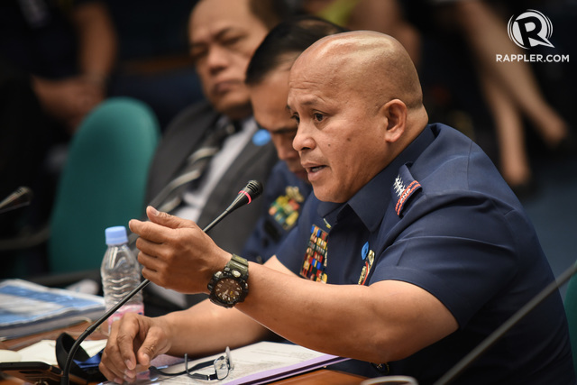 PNP CHIEF. Ronald dela Rosa testifies before a Senate hearing on the rise of killings attributed to the 'war on drugs.' File photo by LeAnne Jazul/Rappler 