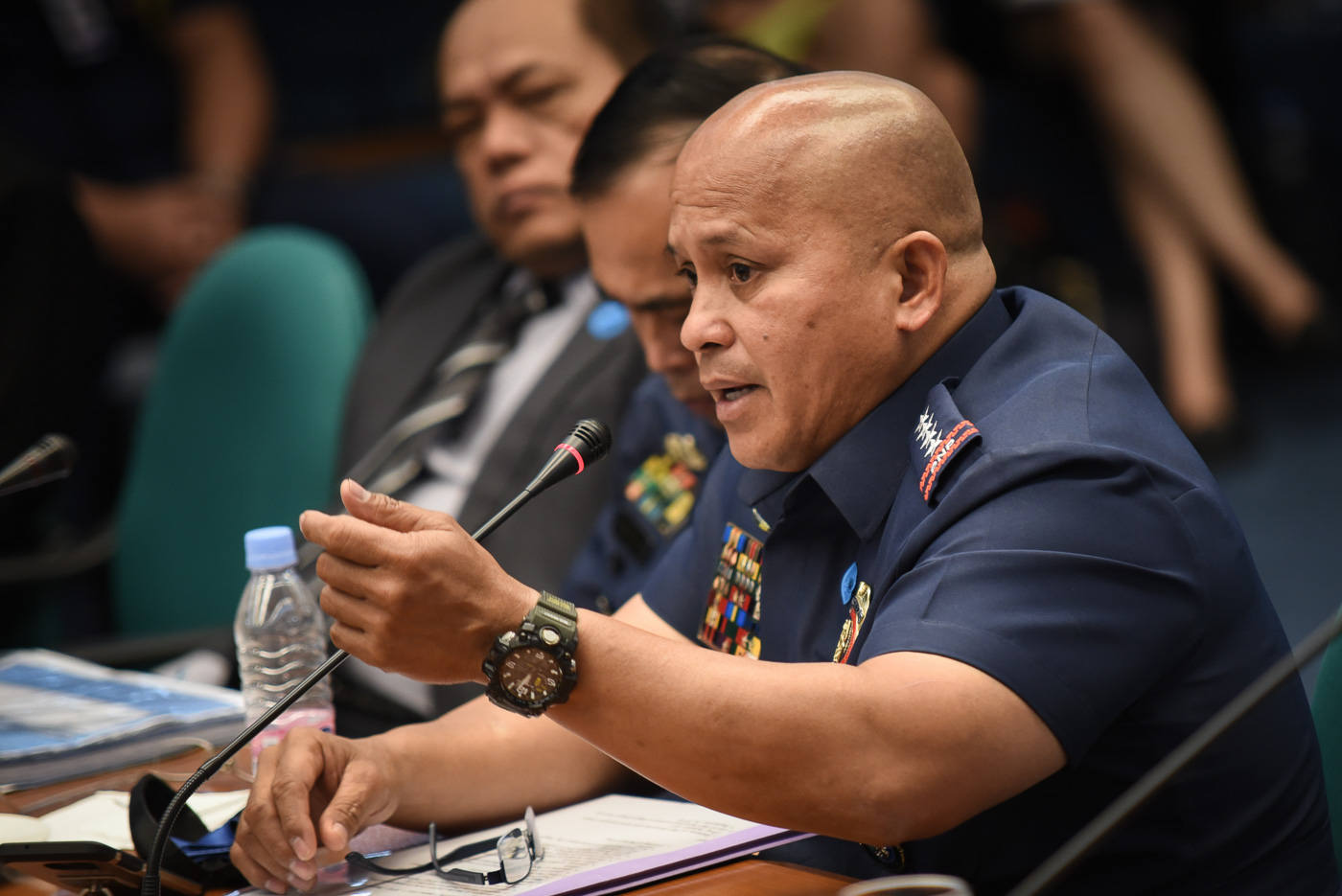 PNP CHIEF. Ronald dela Rosa testifies before a Senate hearing on the rise of killings attributed to the 'war on drugs.' File photo by LeAnne Jazul/Rappler 