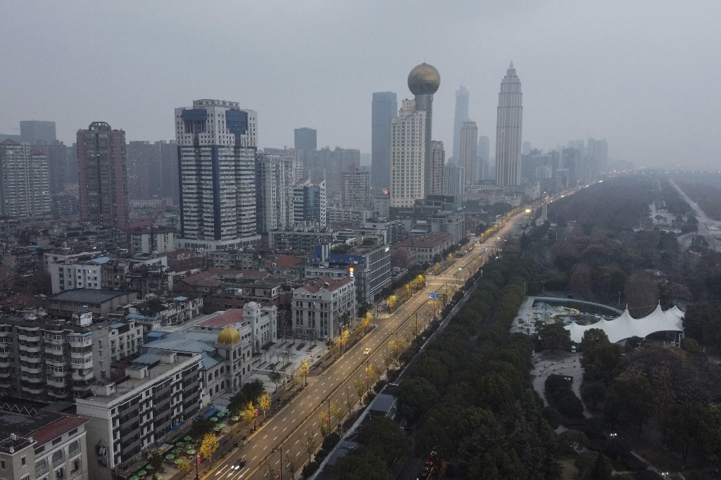 EPICENTER. An aerial view shows residential and commercial buildings in the Chinese city of Wuhan in Hubei province on January 27, 2020, amid a deadly virus outbreak. Photo by Hector Retamal/AFP 
