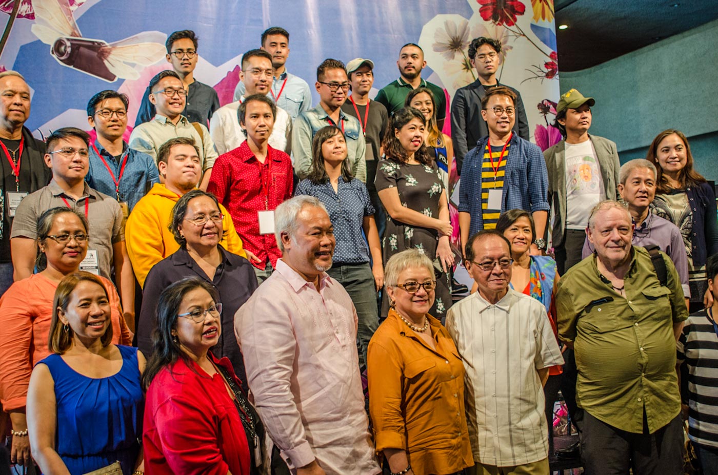 CINEMALAYA 2018. The directors of the full-length and short film categories pose with the Cinemalaya board members during the presscon at the Cultural Center of the Philippines. Photo by Rob Reyes/Rappler 