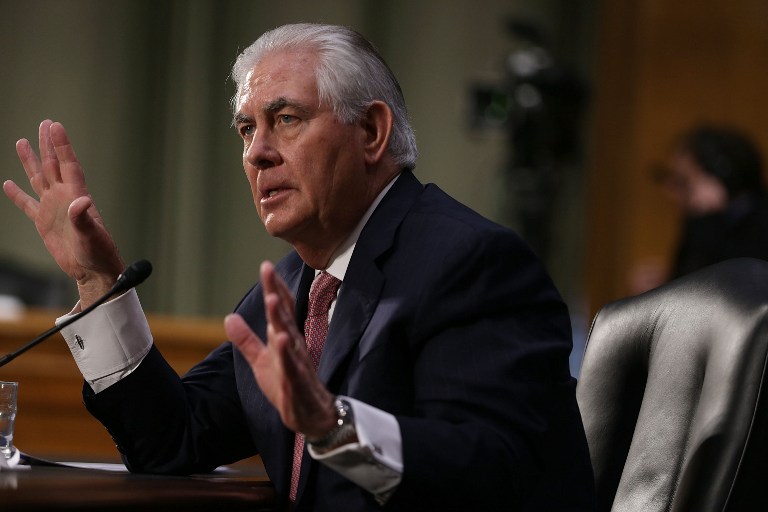 NO-SHOW. US Secretary of State Rex Tillerson draws flak for not personally releasing his department's global human rights report for 2016. File photo by Alex Wong/Getty Images/AFP