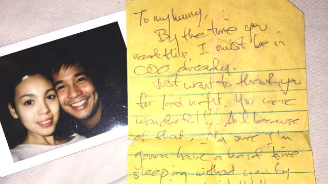 REMEMBERING RICO. Claudine Barretto shares a photo and letter from her ex-boyfriend Rico Yan on Instagram. Rico died in 2002. Screengrab from Instagram/@claubarretto  