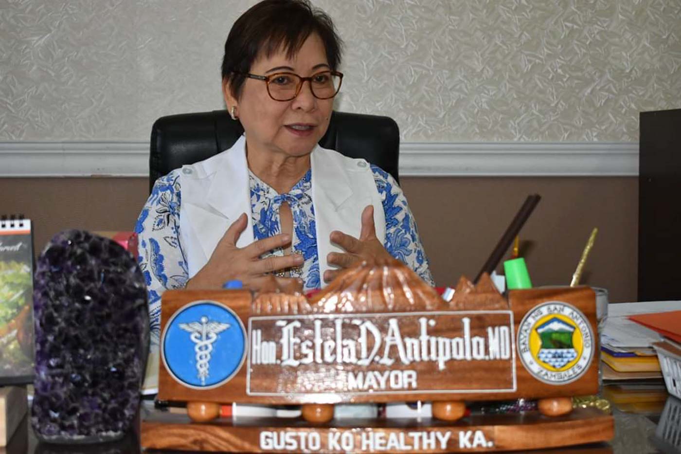 OPPOSITION. Mayor Estela Deloso Antipolo says the development will leave San Antonio as one of the smallest towns in the Philippines. Photo from San Antonio FB