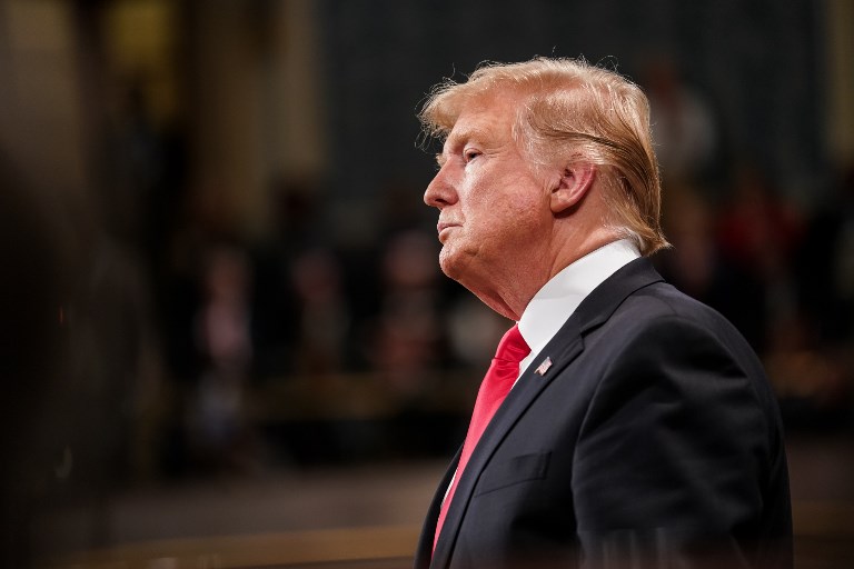 TRUMP. This file photo shows US President Donald Trump during his State of the Union address at the US Capitol in Washington, DC, on February 5, 2019. File photo by Doug Mills/Pool/AFP 
