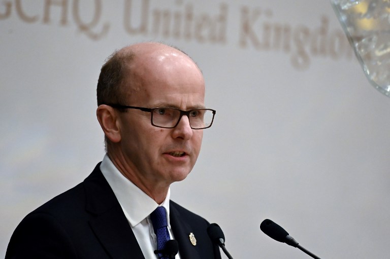 JEREMY FLEMING. Jeremy Fleming, director of Government Communication Headquarters (GCHQ), United Kingdom's intelligence, security and cyber agency, delivers an address n Singapore on February 25, 2019. Photo by Roslan Rahman/AFP 