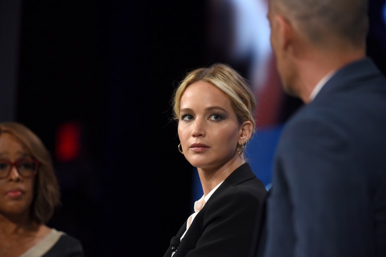 JLAW. Actor and Board Member of RepresentUs Jennifer Lawrence speaks onstage during the 2018 Concordia Annual Summit at Grand Hyatt New York on September 25, 2018 in New York City. Riccardo Savi/Getty Images for Concordia Summit/AFP 